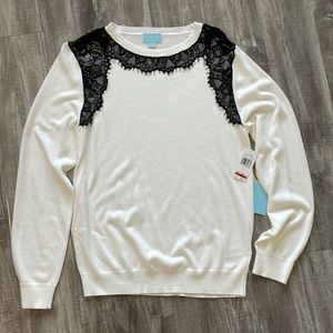 New Womens Sweater Lace Detail